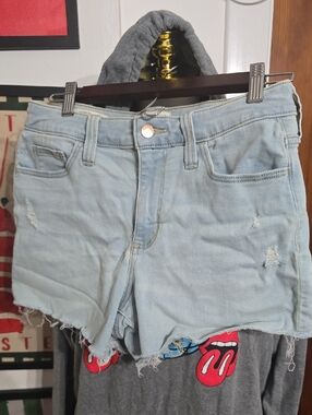 Universal Thread Light Blue Distressed Denim Shorts 6